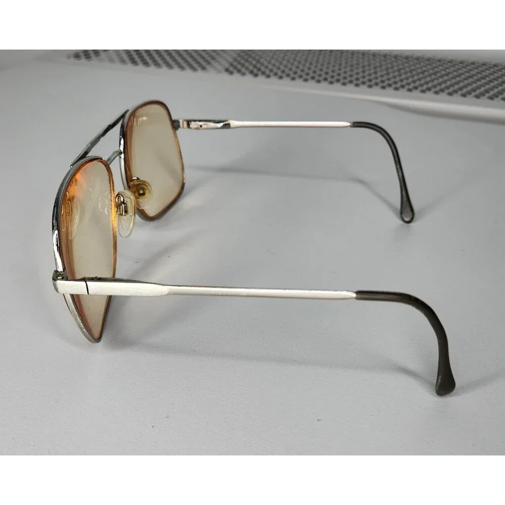 Vintage Luxottica Kuxx Aviator Eye Glasses Silver Sturdy Frame 62018 Italy 150